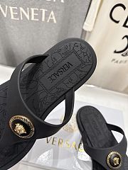 Versace Alia Rubber Flat Sandals In Black - 6