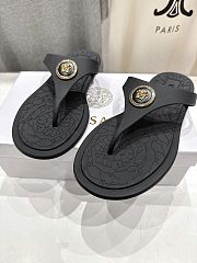 Versace Alia Rubber Flat Sandals In Black - 5
