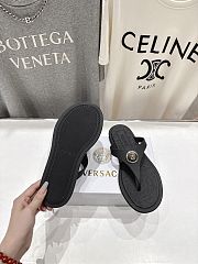 Versace Alia Rubber Flat Sandals In Black - 2