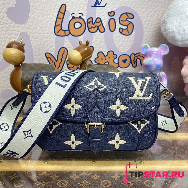 Louis Vuitton Diane Monogram Empriente Leather Tourterelle Navy Blue - 1