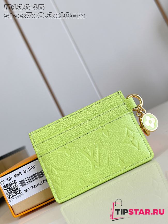 Louis Vuitton Charms Card Holder Monogram Empreinte Leather In Green - 1