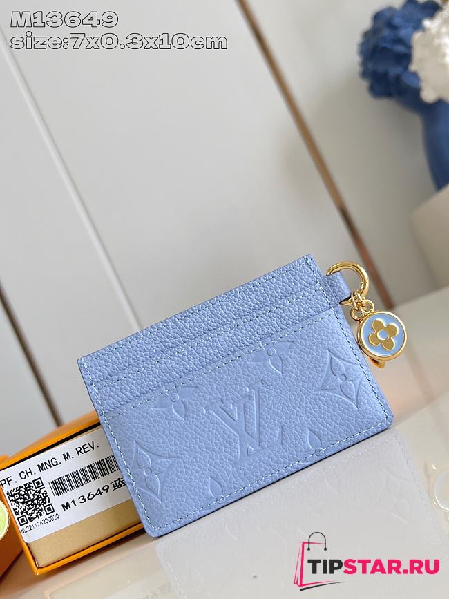 Louis Vuitton Charms Card Holder Monogram Empreinte Leather In Blue - 1