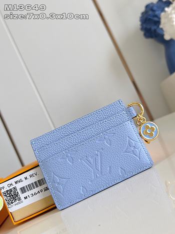 Louis Vuitton Charms Card Holder Monogram Empreinte Leather In Blue