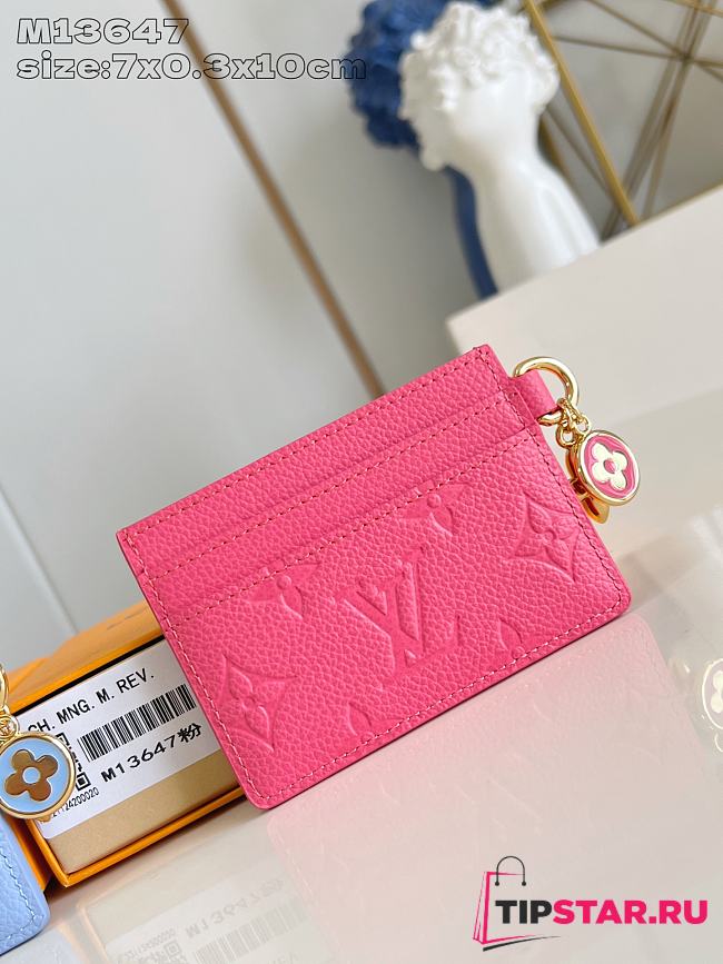 Louis Vuitton Charms Card Holder Monogram Empreinte Leather In Pink - 1