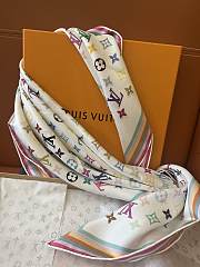 LVxTM Monogram Multicolor scarf in white - 3