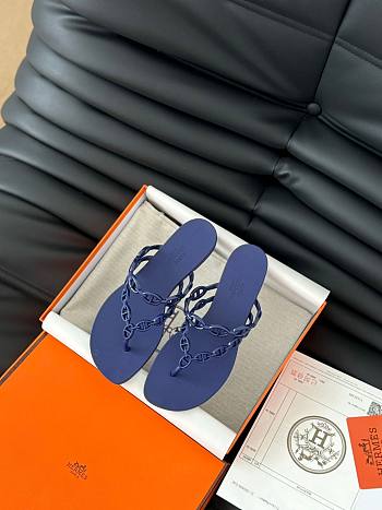 Hermes Classic chain slippers 06