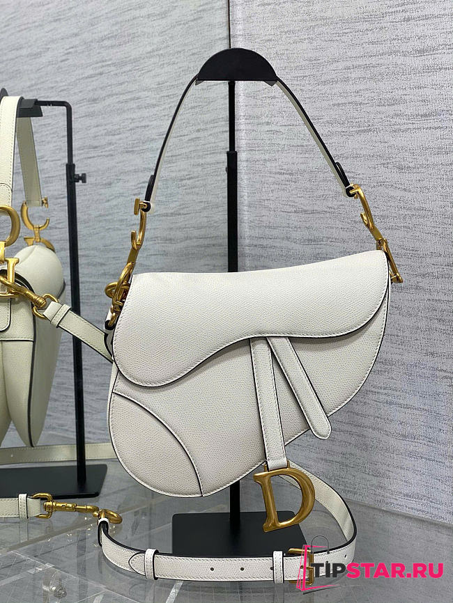 DIOR | Saddle Bag With Strap In White - 1