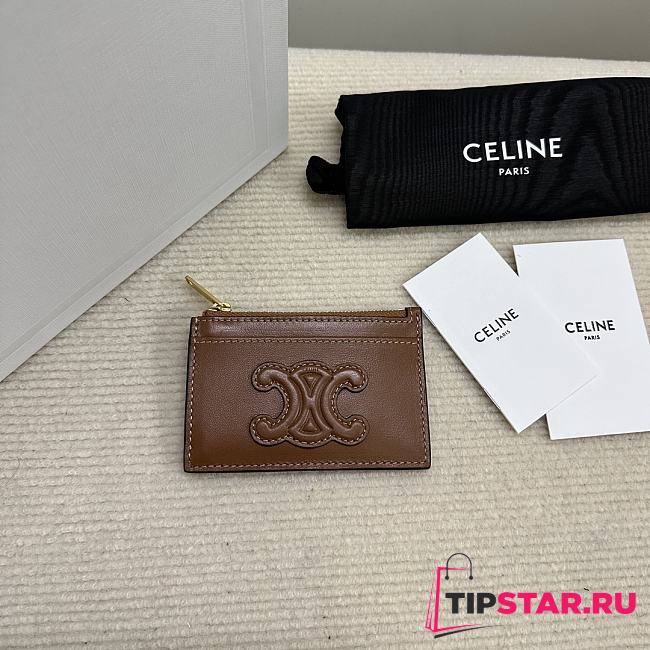 CELINE CUIR TRIOMPHE ZIPPER CARDHOLDER IN SHINY CALFSKIN 04 - 1