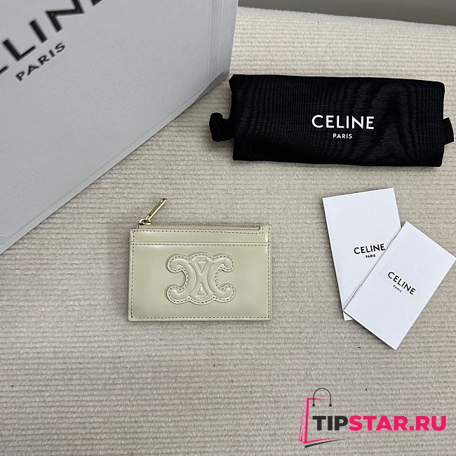 CELINE CUIR TRIOMPHE ZIPPER CARDHOLDER IN SHINY CALFSKIN 03 - 1