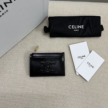 CELINE CUIR TRIOMPHE ZIPPER CARDHOLDER IN SHINY CALFSKIN 01