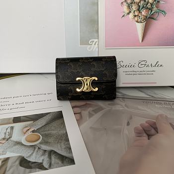 Celine Small Wallet Triomphe In Shiny calfskin 10