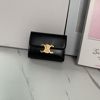 Celine Small Wallet Triomphe In Shiny calfskin 09