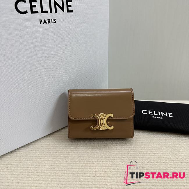 Celine Small Wallet Triomphe In Shiny calfskin 08 - 1