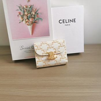 Celine Small Wallet Triomphe In Shiny calfskin 07
