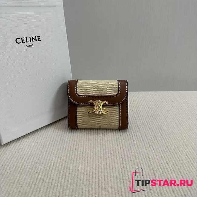 Celine Small Wallet Triomphe In Shiny calfskin 05 - 1