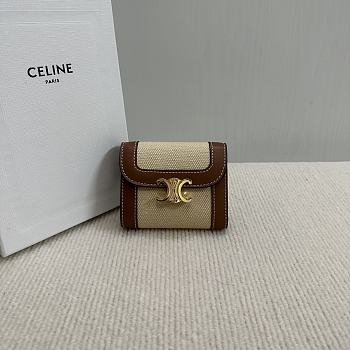 Celine Small Wallet Triomphe In Shiny calfskin 05