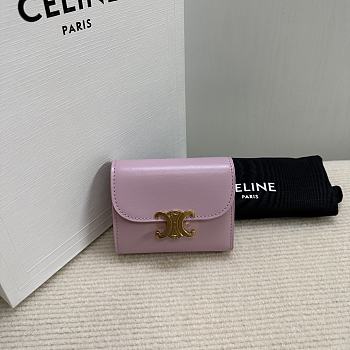 Celine Small Wallet Triomphe In Shiny calfskin 04