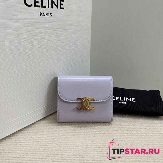 Celine Small Wallet Triomphe In Shiny calfskin 03 - 1