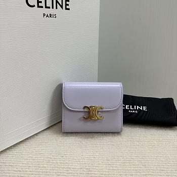 Celine Small Wallet Triomphe In Shiny calfskin 03
