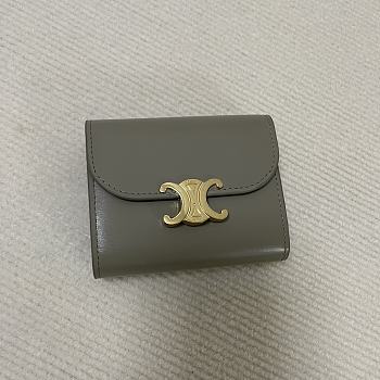 Celine Small Wallet Triomphe In Shiny calfskin 01
