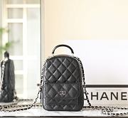 Chanel CC Mini Classic Backpack Carviar Silver Hardware In Black - 1