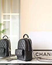 Chanel CC Mini Classic Backpack Carviar Silver Hardware In Black - 4