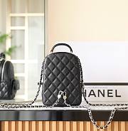 Chanel CC Mini Classic Backpack Carviar Silver Hardware In Black - 2