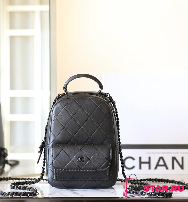Chanel CC Mini Classic Backpack Lambskin Black Harhware In Black - 1