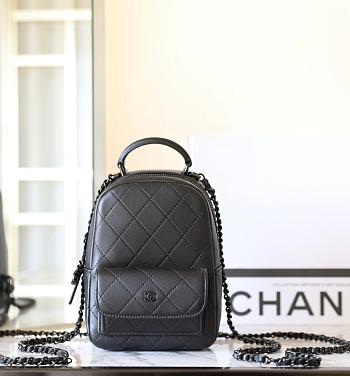 Chanel CC Mini Classic Backpack Lambskin Black Harhware In Black