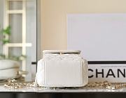 Chanel CC Mini Classic Backpack Carviar In White - 6