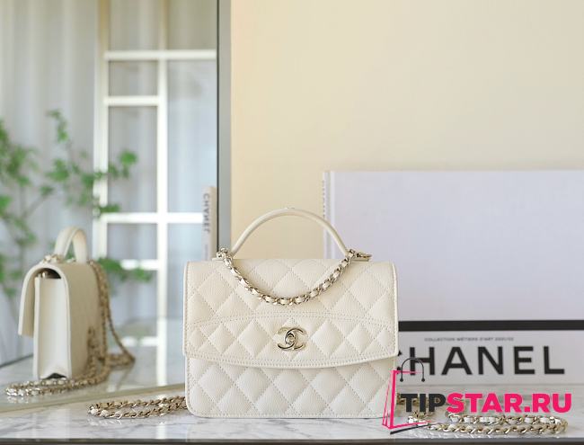Chanel Top Handle Bag In White Size 18x14x3 cm - 1