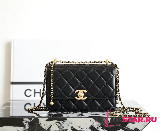 CHANEL | WOC Lambskin Black Size 22x14.5x8 cm - 1