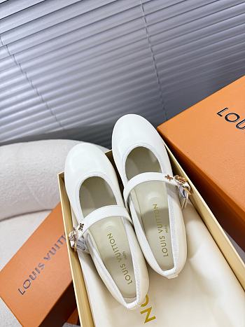 Louis Vuitton Leather Ballet Shoes In White