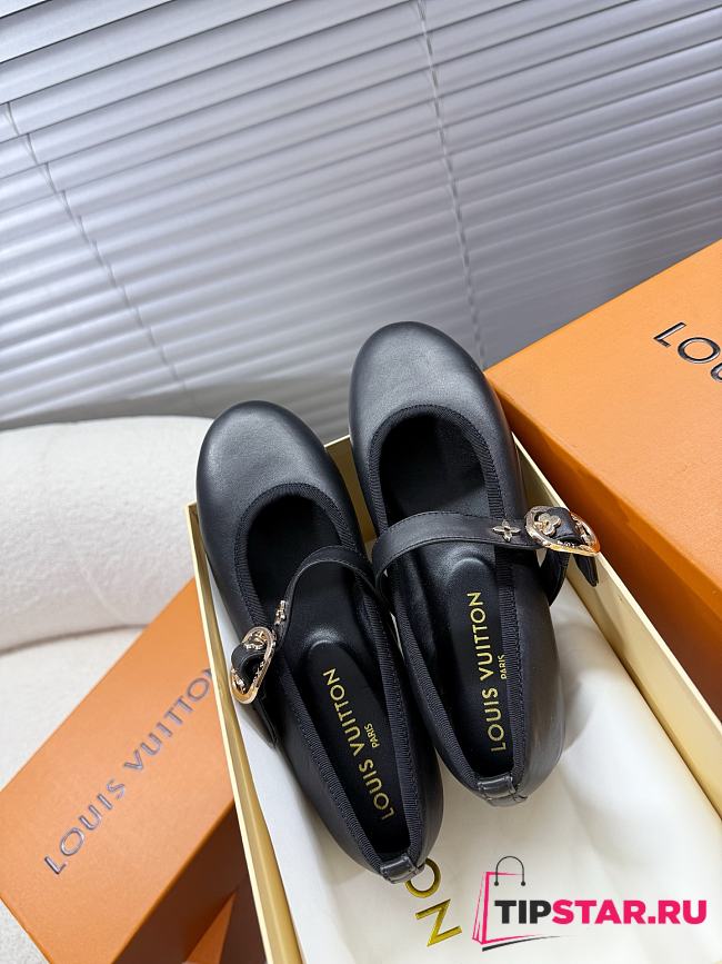Louis Vuitton Leather Ballet Shoes In Black - 1