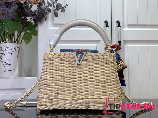 LV x TM Capucines Mini Rattan/Cowhide White - 1