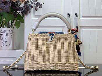 LV x TM Capucines Mini Rattan/Cowhide White