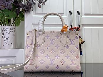Louis Vuitton OnTheGo PM Embossed grained cowhide leather Dream Cream