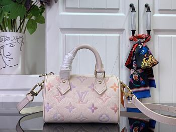 Louis Vuitton Nano Speedy Embossed grained cowhide leather Dream Beige