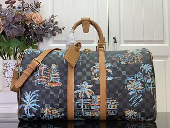 Louis Vuitton Keepall Bandoulière 50 Damier Marina Blue