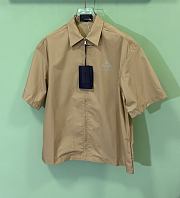 Prada printed zipper short-sleeved shirt beige - 5