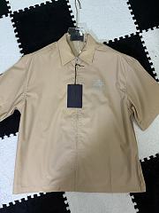 Prada printed zipper short-sleeved shirt beige - 3