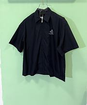 Prada printed zipper short-sleeved shirt black - 2