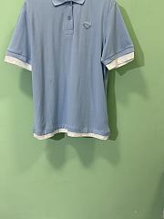 Prada Two-Piece Short-Sleeved POLO Shirt In Blue - 6