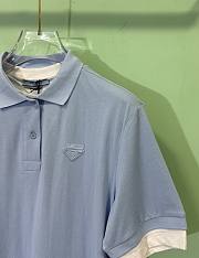 Prada Two-Piece Short-Sleeved POLO Shirt In Blue - 5