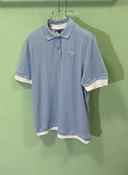 Prada Two-Piece Short-Sleeved POLO Shirt In Blue - 3