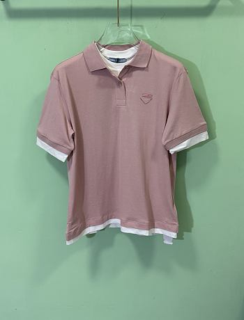 Prada Two-Piece Short-Sleeved POLO Shirt In Pink