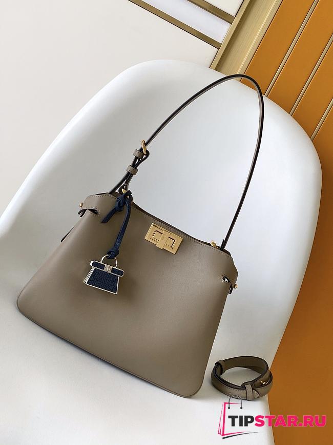 Fendi Peekaboo Soft Small Bag Light gray leather bag - 1