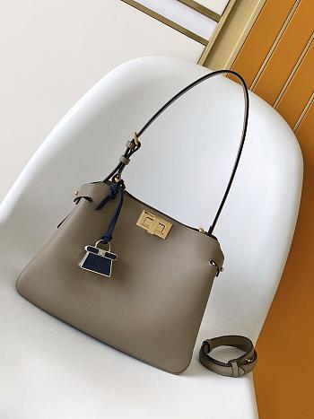 Fendi Peekaboo Soft Small Bag Light gray leather bag