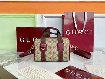 Gucci Mini GG handbag Burgundy and dark brown soft