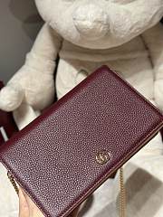 Gucci GG Marmont wallet on chain Rosso Ancora red and pink leather - 4